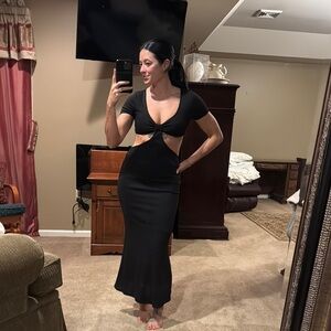 Reverse Black Backless Dress